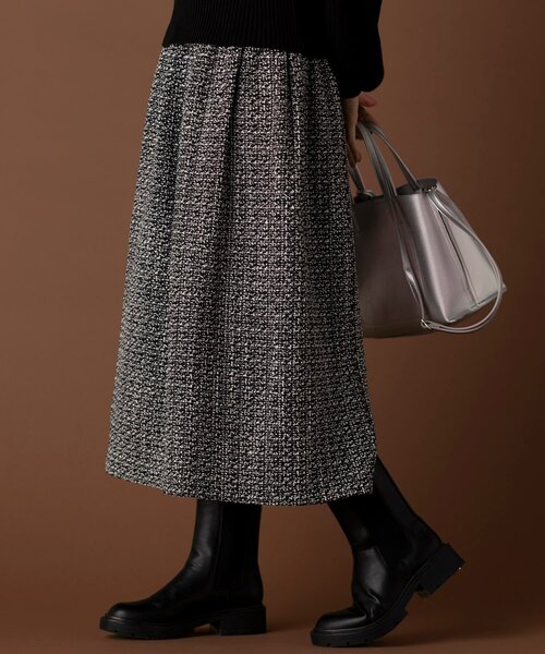 DRESKIP（ドレスキップ）の「◆ツイード風 アソートワイドリブスカート（スカート・レディース・ブラック系1/ブラック系3/ネイビー系1/イエロー系9・00）」の10枚目の写真