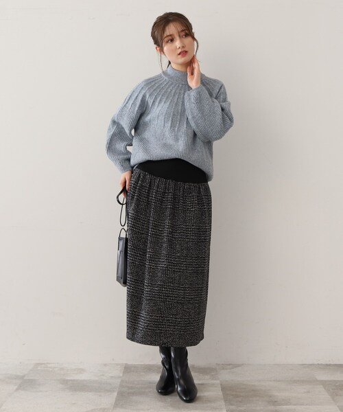 DRESKIP（ドレスキップ）の「◆ツイード風 アソートワイドリブスカート（スカート・レディース・ブラック系1/ブラック系3/ネイビー系1/イエロー系9・00）」の22枚目の写真