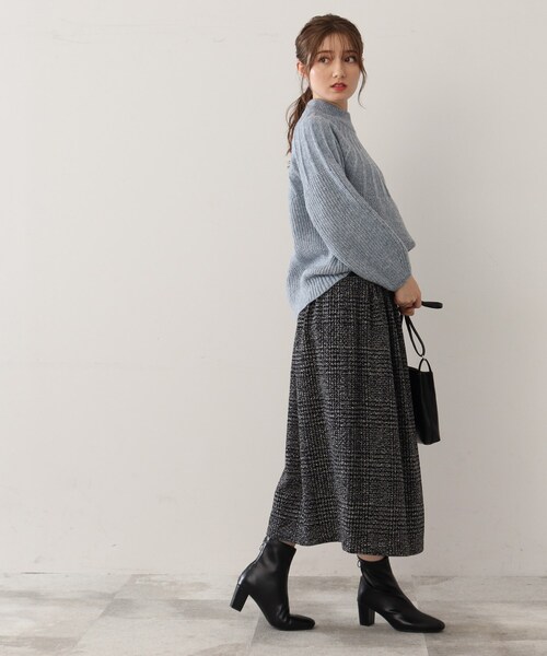 DRESKIP（ドレスキップ）の「◆ツイード風 アソートワイドリブスカート（スカート・レディース・ブラック系1/ブラック系3/ネイビー系1/イエロー系9・00）」の17枚目の写真