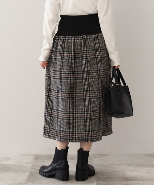 DRESKIP（ドレスキップ）の「◆ツイード風 アソートワイドリブスカート（スカート・レディース・ブラック系1/ブラック系3/ネイビー系1/イエロー系9・00）」の12枚目の写真