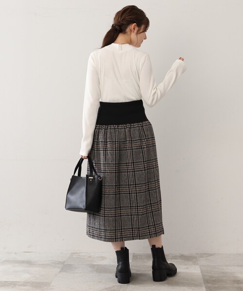 DRESKIP（ドレスキップ）の「◆ツイード風 アソートワイドリブスカート（スカート・レディース・ブラック系1/ブラック系3/ネイビー系1/イエロー系9・00）」の18枚目の写真