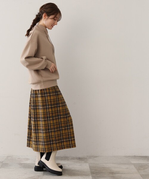 DRESKIP（ドレスキップ）の「◆ツイード風 アソートワイドリブスカート（スカート・レディース・ブラック系1/ブラック系3/ネイビー系1/イエロー系9・00）」の14枚目の写真