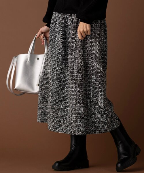 DRESKIP（ドレスキップ）の「◆ツイード風 アソートワイドリブスカート（スカート・レディース・ブラック系1/ブラック系3/ネイビー系1/イエロー系9・00）」の20枚目の写真
