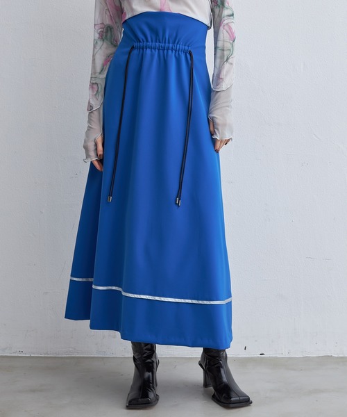 casane（カサネ）の「フロントドロストスカート（スカート・レディース・ブルー/ブラック・1/2）」の16枚目の写真