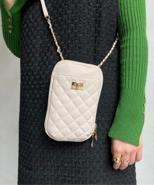 prose verse(プロズヴェール)の「マルチショルダーバッグ(ショルダーバッグ・レディース・アイボリー/ベージュ/ブラック・フリ-)」の1枚目の写真