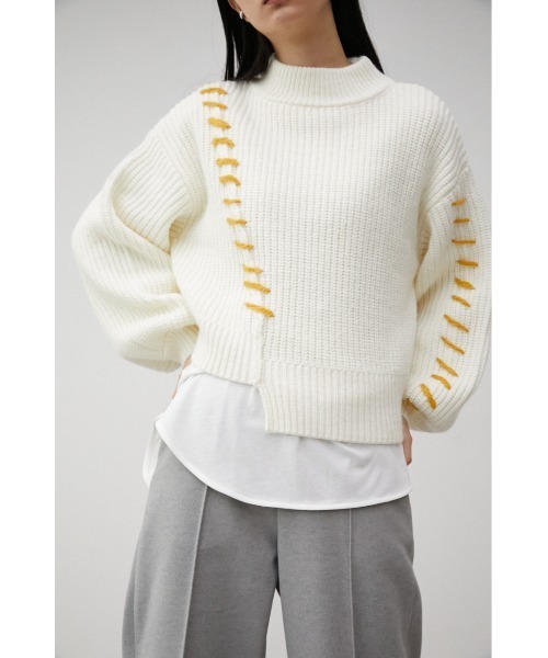 AZUL by moussy（アズールバイマウジー）の「HAND STITCH SHORT KNIT