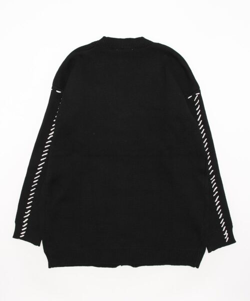 VIBGYOR(ヴィブジョー)の「【バーレスク】オーバーサイズステッチングカーディガン(BQ)(カーディガン/ボレロ・メンズ・ホワイト/ブラック・FREE)」の11枚目の写真