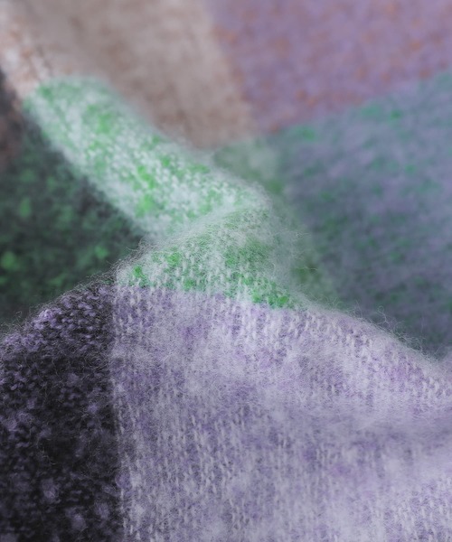 osharewalker（オシャレウォーカー）の「『チェック柄ネップヤーンリサイクルストール』（ストール/ショール・レディース・グリーン/イエロー・FREE）」の12枚目の写真