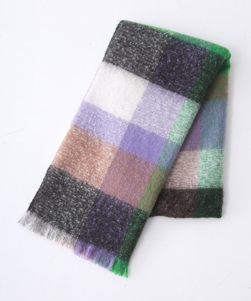 osharewalker（オシャレウォーカー）の「『チェック柄ネップヤーンリサイクルストール』（ストール/ショール・レディース・グリーン/イエロー・FREE）」の17枚目の写真