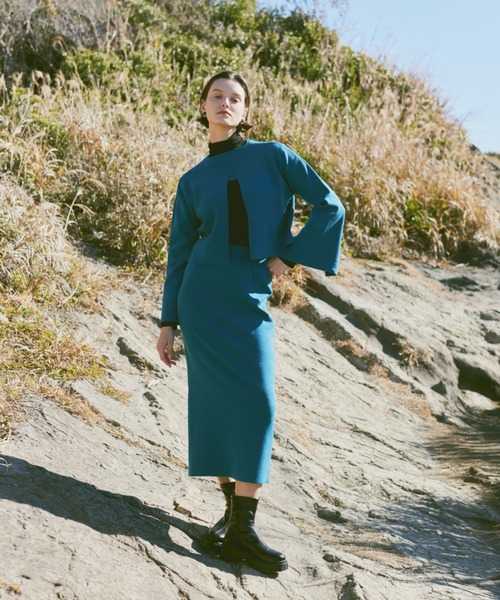 Happy John(ハッピージョン)の「2way open knit tops/2wayオープンニットトップス(ニット/セーター・レディース・ブルー/ブラック・FREE)」の19枚目の写真