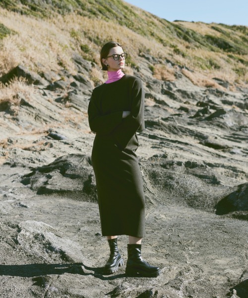 Happy John(ハッピージョン)の「2way open knit tops/2wayオープンニットトップス(ニット/セーター・レディース・ブルー/ブラック・FREE)」の4枚目の写真