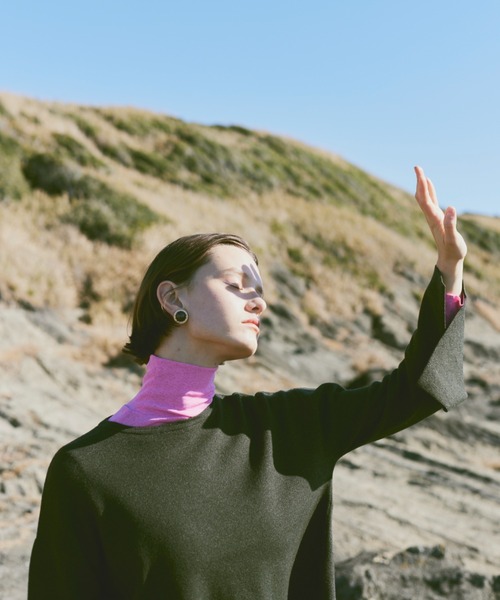 Happy John(ハッピージョン)の「2way open knit tops/2wayオープンニットトップス(ニット/セーター・レディース・ブルー/ブラック・FREE)」の10枚目の写真