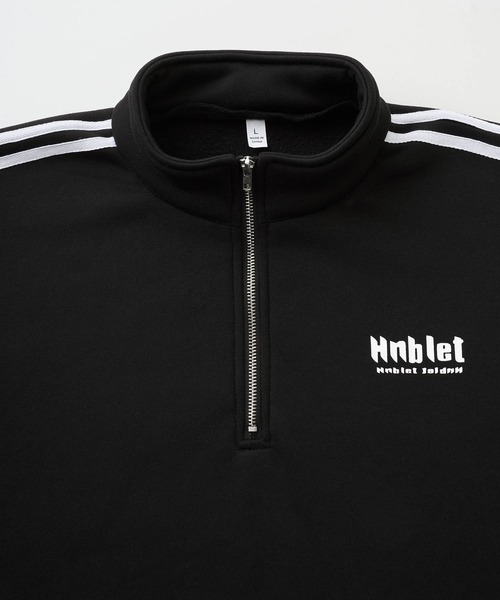 Anchor Smith（アンカー スミス）の「オーバーサイズハーフジップ サイドライン 裏起毛プルオーバースウェット（スウェット・メンズ・ホワイト/ブラック・M/L）」の11枚目の写真