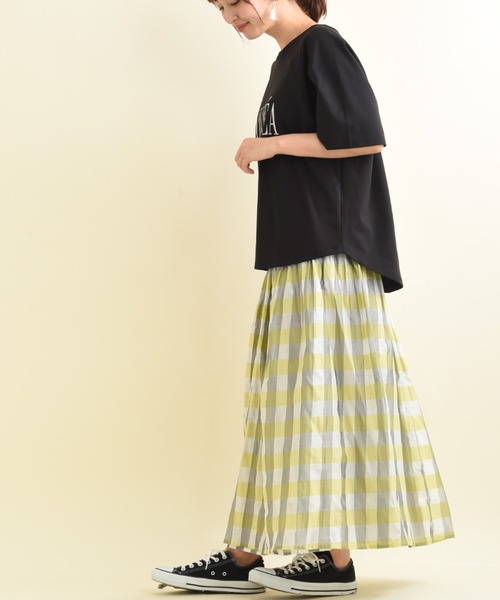 INTERPLANET（インタープラネット）の「シャーリングリバーシブルマキシスカート（スカート・レディース・ブラック/イエロー/ブルー・FREE）」の3枚目の写真
