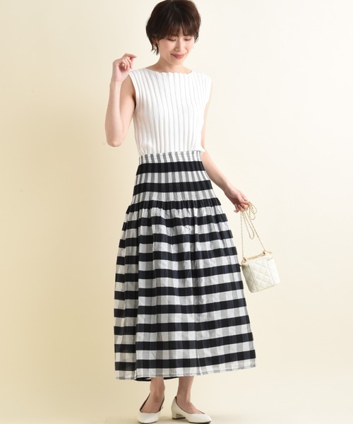 INTERPLANET（インタープラネット）の「シャーリングリバーシブルマキシスカート（スカート・レディース・ブラック/イエロー/ブルー・FREE）」の8枚目の写真