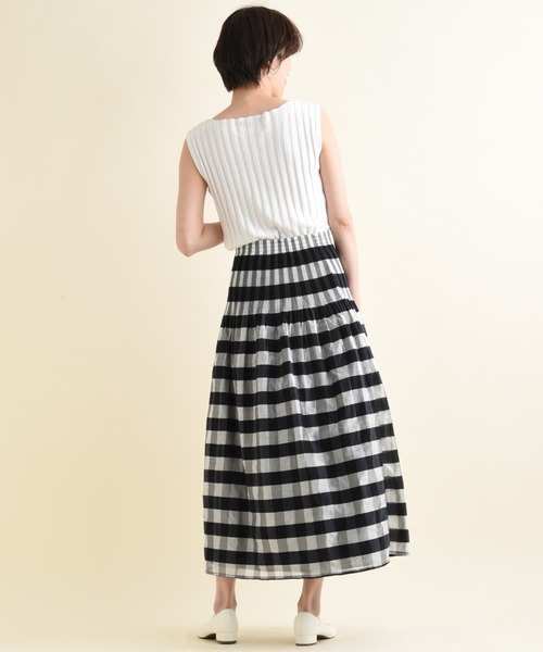 INTERPLANET（インタープラネット）の「シャーリングリバーシブルマキシスカート（スカート・レディース・ブラック/イエロー/ブルー・FREE）」の10枚目の写真