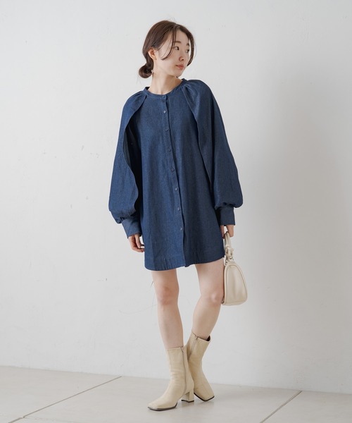 Kastane（カスタネ）の「【2023SSアイテム】ケープスリーブデニムブラウス（シャツ/ブラウス・レディース・ブルー・FREE）」の16枚目の写真