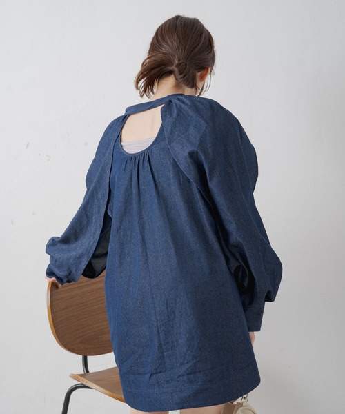 Kastane（カスタネ）の「【2023SSアイテム】ケープスリーブデニムブラウス（シャツ/ブラウス・レディース・ブルー・FREE）」の19枚目の写真
