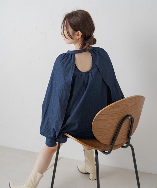 Kastane（カスタネ）の「【2023SSアイテム】ケープスリーブデニムブラウス（シャツ/ブラウス・レディース・ブルー・FREE）」の22枚目の写真