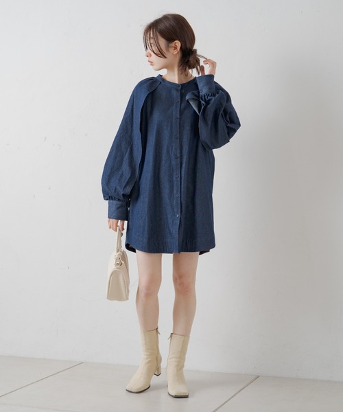 Kastane（カスタネ）の「【2023SSアイテム】ケープスリーブデニムブラウス（シャツ/ブラウス・レディース・ブルー・FREE）」の13枚目の写真