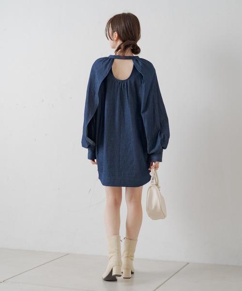Kastane（カスタネ）の「【2023SSアイテム】ケープスリーブデニムブラウス（シャツ/ブラウス・レディース・ブルー・FREE）」の8枚目の写真
