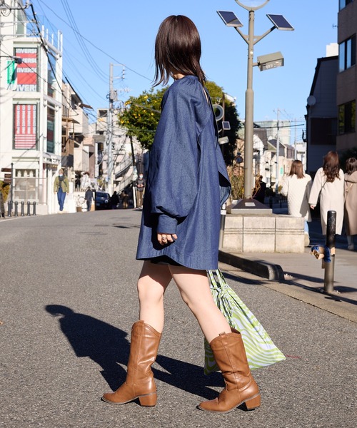 Kastane（カスタネ）の「【2023SSアイテム】ケープスリーブデニムブラウス（シャツ/ブラウス・レディース・ブルー・FREE）」の3枚目の写真