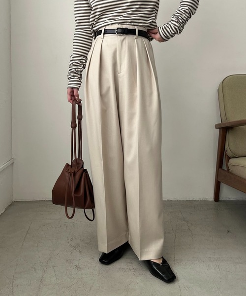 【11/23まで限定値下げ中！】CAPRICIEUX LE'MAGE 累計2万本！】【LE'MAGE×gemeilコラボ】2タックワイドパンツ（その他