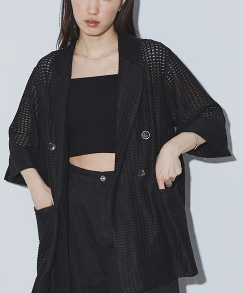 NOMINE(ノミネ)の「ハーフスリーブ ダブル ジャケット▲NOMINE商品一覧は上のNOMINEタブをクリック▲(テーラードジャケット・レディース・モカ/ベージュ/ブラック/ライトブラウン/ブラック系その他2/アイボリー・フリー)」の4枚目の写真