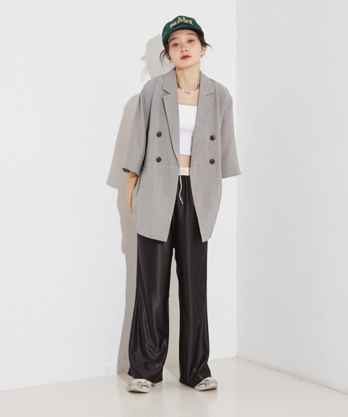 NOMINE(ノミネ)の「ハーフスリーブ ダブル ジャケット▲NOMINE商品一覧は上のNOMINEタブをクリック▲(テーラードジャケット・レディース・モカ/ベージュ/ブラック/ライトブラウン/ブラック系その他2/アイボリー・フリー)」の9枚目の写真