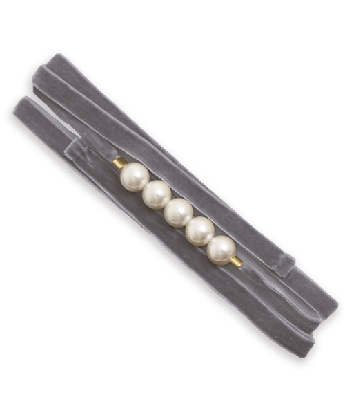 Dita（ディータ）の「ゆかた姿を引き立てる。ベロアパール飾り紐【W】（和装小物・レディース・スモークピンク/アイボリー/ブラック/グレー/ミント/ワインレッド・FREE）」の3枚目の写真