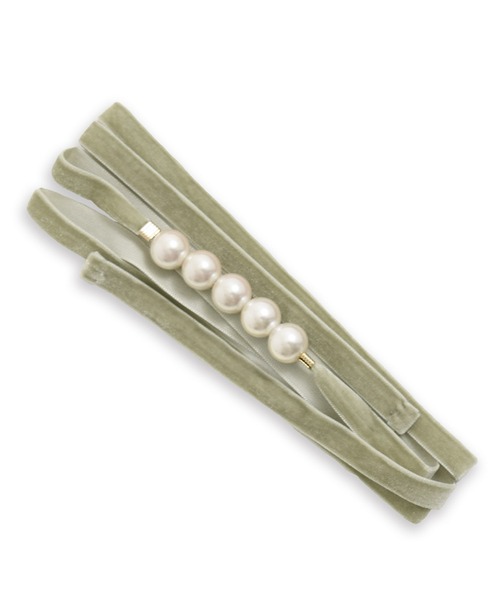 Dita（ディータ）の「ゆかた姿を引き立てる。ベロアパール飾り紐【W】（和装小物・レディース・スモークピンク/アイボリー/ブラック/グレー/ミント/ワインレッド・FREE）」の4枚目の写真