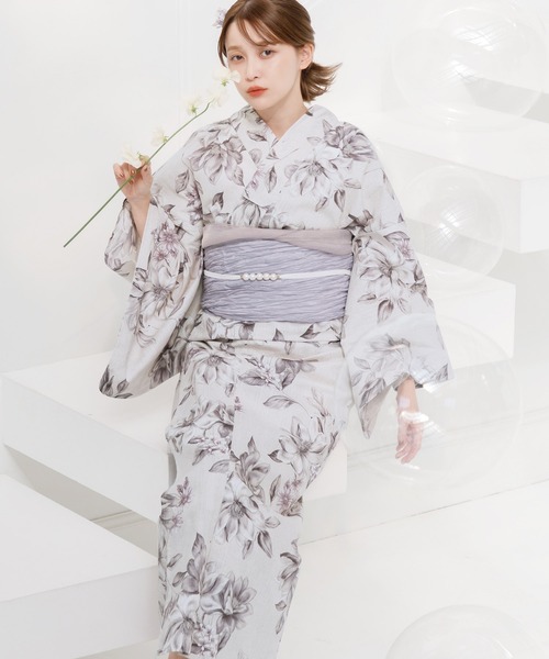 Dita（ディータ）の「ゆかた姿を引き立てる。ベロアパール飾り紐【W】（和装小物・レディース・スモークピンク/アイボリー/ブラック/グレー/ミント/ワインレッド・FREE）」の15枚目の写真