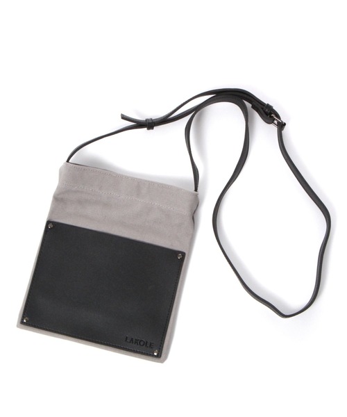 2枚専用 セール】フェイクレザーポケットキャンバスショルダーバッグ