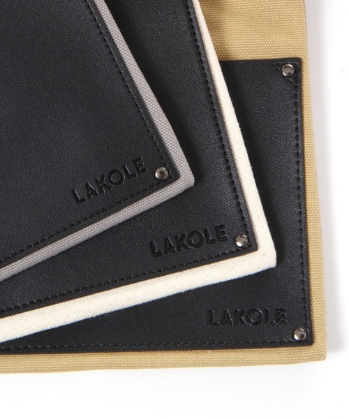 セール】フェイクレザーポケットキャンバスショルダーバッグ