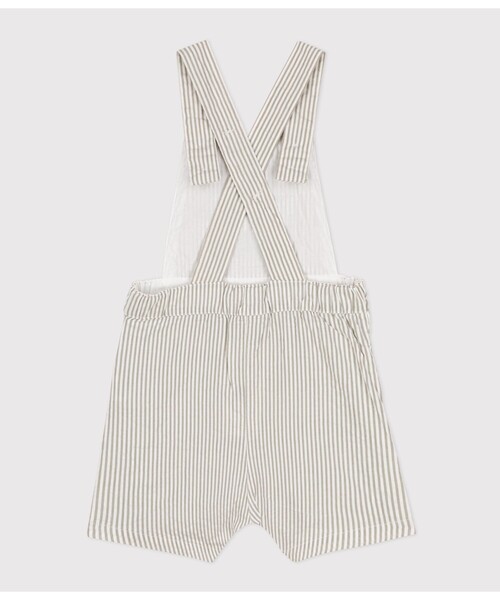 PETIT BATEAU（プチバトー）の「シアサッカーショートサロペット（サロペット/オーバーオール・キッズ・ホワイト×グリーン・18MONTH/12MONTH）」の6枚目の写真