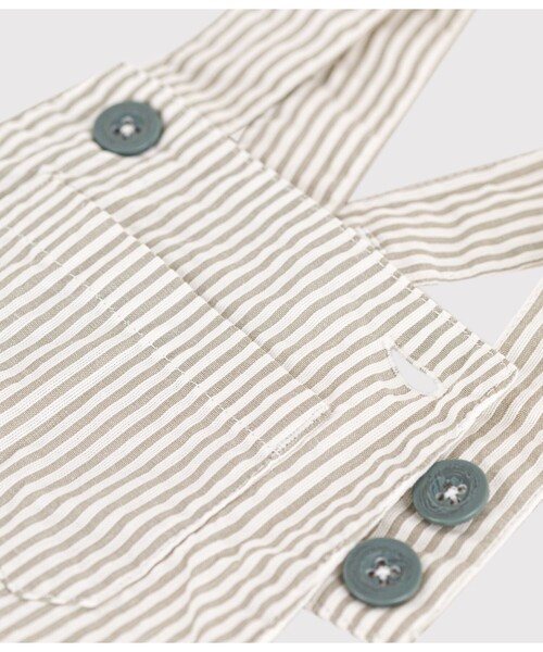 PETIT BATEAU（プチバトー）の「シアサッカーショートサロペット（サロペット/オーバーオール・キッズ・ホワイト×グリーン・18MONTH/12MONTH）」の7枚目の写真