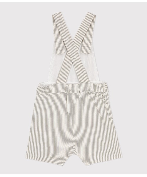 PETIT BATEAU（プチバトー）の「シアサッカーショートサロペット（サロペット/オーバーオール・キッズ・ホワイト×グリーン・18MONTH/12MONTH）」の3枚目の写真