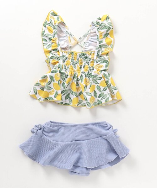 apres les cours（アプレレクール）の「【UVカット/一部リンク可能】リーフフルーツ・ギンガムチェックセパレート水着（水着・キッズ・ラベンダー/イエロー・140/90/80/130/100/110/120）」の11枚目の写真