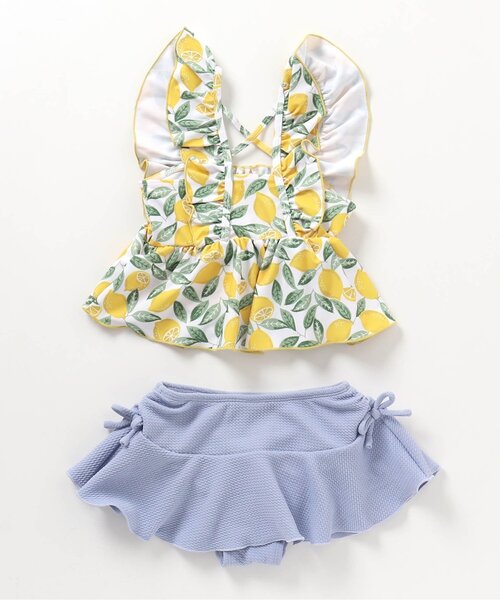 apres les cours（アプレレクール）の「【UVカット/一部リンク可能】リーフフルーツ・ギンガムチェックセパレート水着（水着・キッズ・ラベンダー/イエロー・140/90/80/130/100/110/120）」の7枚目の写真