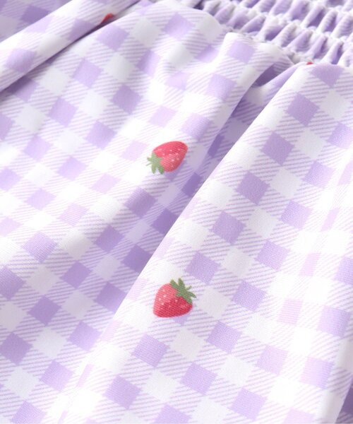 apres les cours（アプレレクール）の「【UVカット/一部リンク可能】リーフフルーツ・ギンガムチェックセパレート水着（水着・キッズ・ラベンダー/イエロー・140/90/80/130/100/110/120）」の10枚目の写真