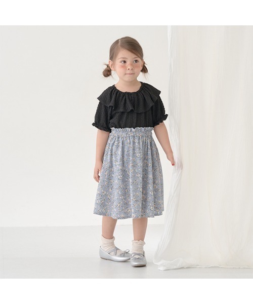 Lycee mine（リセマイン）の「フリル衿ぽこぽこトップス（シャツ/ブラウス・キッズ・ライトピンク/ミント/ラベンダー/ブラック・100cm/120cm/140cm/110cm/130cm/150cm）」の11枚目の写真