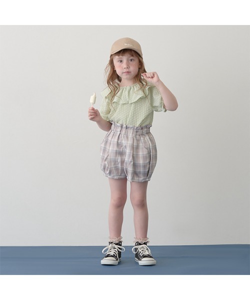 Lycee mine（リセマイン）の「フリル衿ぽこぽこトップス（シャツ/ブラウス・キッズ・ライトピンク/ミント/ラベンダー/ブラック・100cm/120cm/140cm/110cm/130cm/150cm）」の17枚目の写真