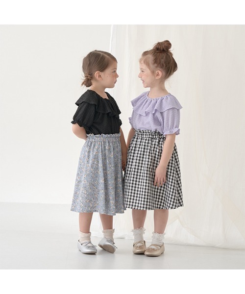 Lycee mine（リセマイン）の「フリル衿ぽこぽこトップス（シャツ/ブラウス・キッズ・ライトピンク/ミント/ラベンダー/ブラック・100cm/120cm/140cm/110cm/130cm/150cm）」の20枚目の写真