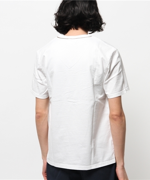 417 EDIFICE(フォーワンセブンエディフィス)の「レザーパイピング V/N ポケTEE(Tシャツ/カットソー・メンズ・チャコールグレー/ホワイト/ネイビー・SMALL/LARGE/MEDIUM)」の6枚目の写真
