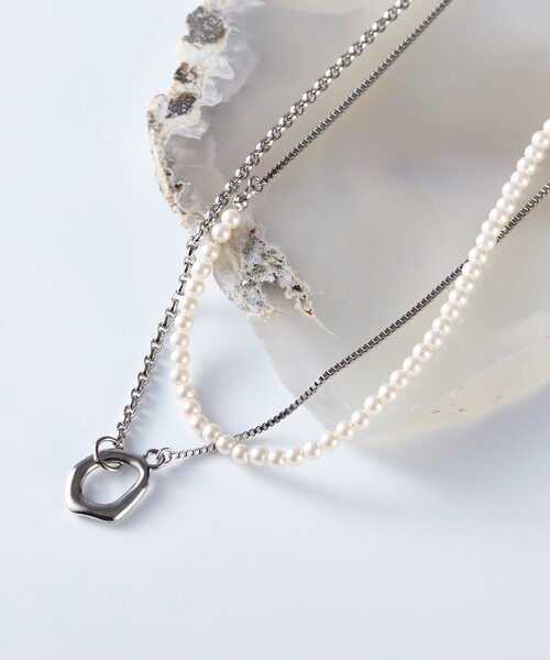 tk.TAKEO KIKUCHI（ティーケータケオキクチ）の「◆ラリエットロングネックレス（ネックレス・メンズ・シルバー/シルバー系/シルバー系4・00）」の3枚目の写真