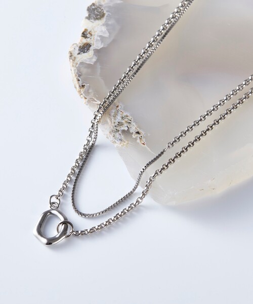 tk.TAKEO KIKUCHI（ティーケータケオキクチ）の「◆ラリエットロングネックレス（ネックレス・メンズ・シルバー/シルバー系/シルバー系4・00）」の2枚目の写真