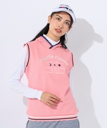 marie claire GOLF/マリクレール ゴルフ ゴルフウェア 吸汗速乾 UVカット ストレッチ ワッフル ベスト 長袖 インナー セット