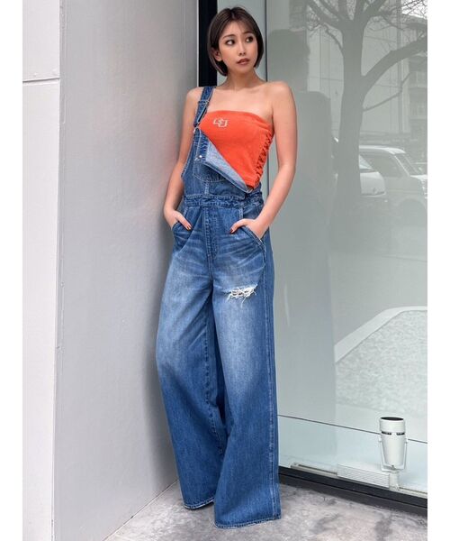 GYDA（ジェイダ）の「2WAYウエストLOOSEワイドデニムサロペット（サロペット/オーバーオール・レディース・ライトブルー/ブルー・SMALL/MEDIUM）」の19枚目の写真