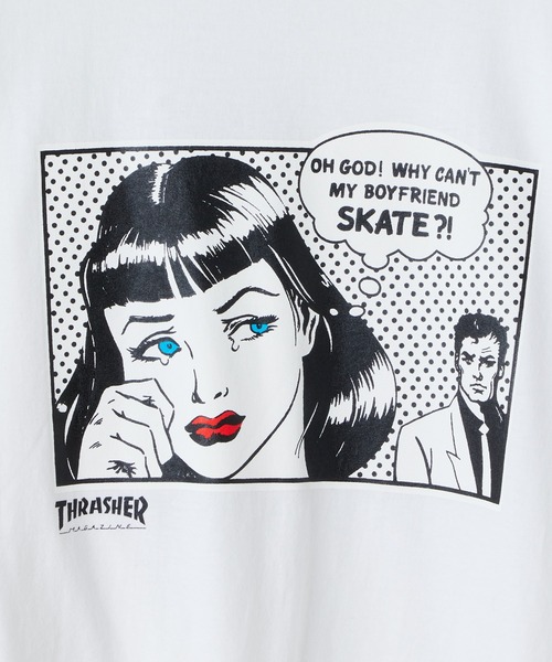 WHIMSIC（ウィムジック）の「【WHIMSIC×THRASHER】BOY FRIEND（Tシャツ/カットソー・メンズ・ホワイト/ライトグレー/ブラック・FREE）」の7枚目の写真