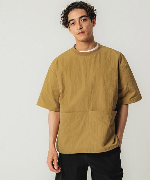 coca（coca）（コカ）の「メンズナイロンビッグポケットトップス（Tシャツ/カットソー・メンズ・ブラック/カーキ/キャメル/ネイビー・M/L）」の4枚目の写真